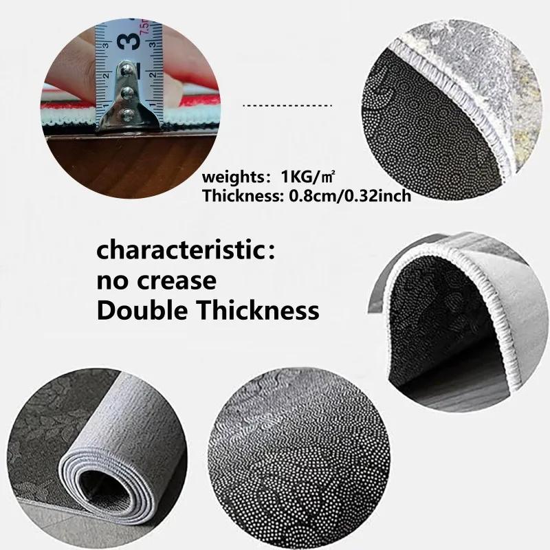 Crystal Velvet Carpet 3D Block Area Rug Memory Foam Anti-Slip Floor Mat for Living Room Bedroom Kitchen Decor