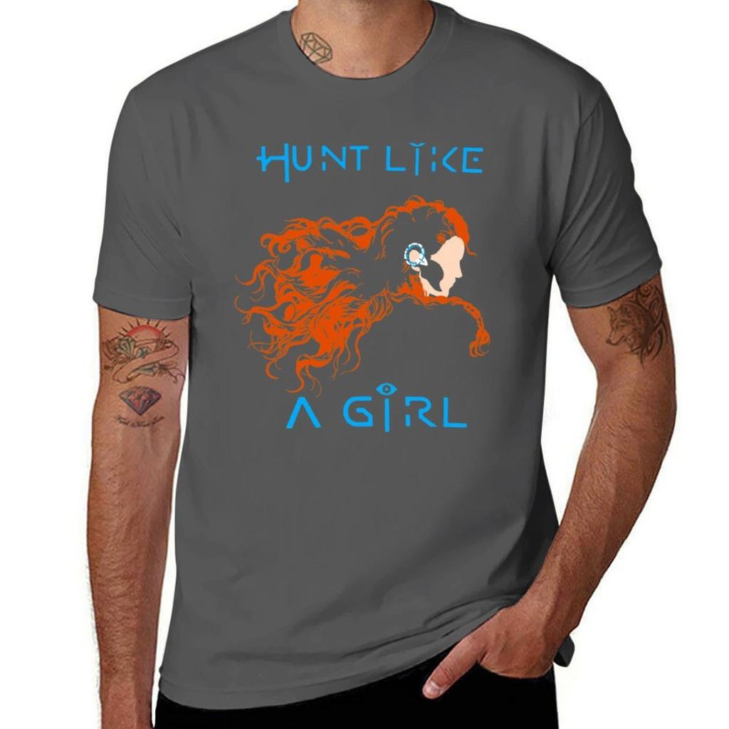 Aloy - Hunt like a girl T-Shirt cotton t shirt man man t shirts cotton T-Shirt