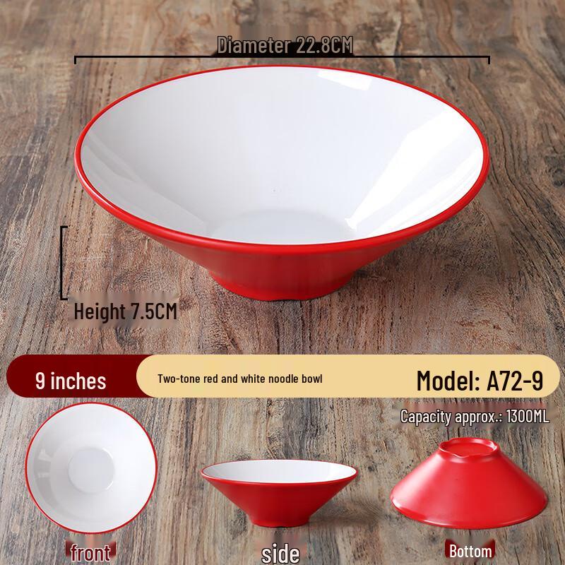 Zhebu Nordic Style Melamine Noodle Bowl