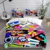3D Hot Sale Graffiti Rainbow Friends Cartoon Duvet Cover UK Single Double King US Twin Full Queen Size Bed Linen Set Best Gifts
