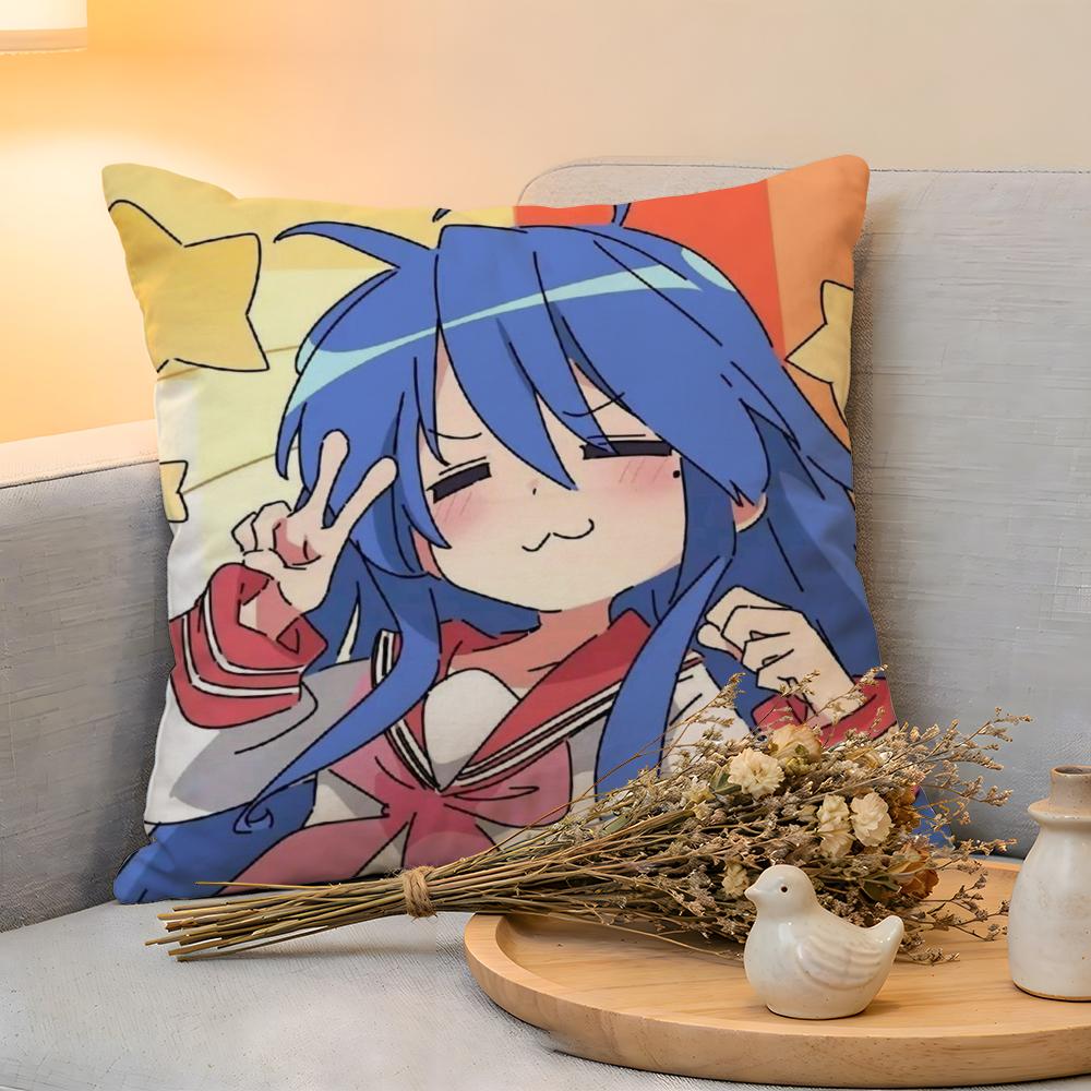 Cushion Cover  Linen  SkinFriendly Soft Decorative Case For Sofa Home Decor Anime LLucky Star Kkonata Pillow cover