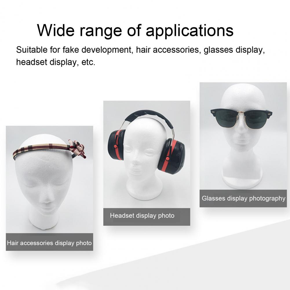 Foam Mannequin Head Female Model Display Stand Wigs Hats Jewelry Glasses Holder Salon Shop Barber Foam Head