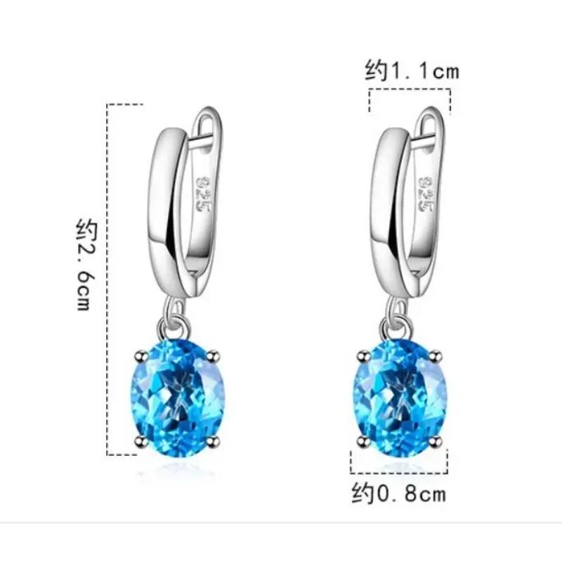 Oval Cut Genuine Natural Yellow Citrine 925 Sterling Silver Stud Earrings for Women Fashion Gemstone Jewelry