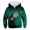 Kids Girls Boys Hoodie Pullover Animal Cat Long Sleeve Pocket Children Top Casual Hoodie Adorable Daily White Yellow Blue Fall 7-13 Years