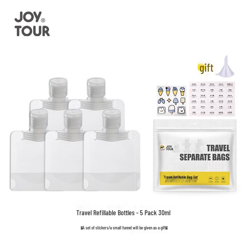 JOYTOUR Portable Travel Dispensing Bag Set 5 x 30ml bags