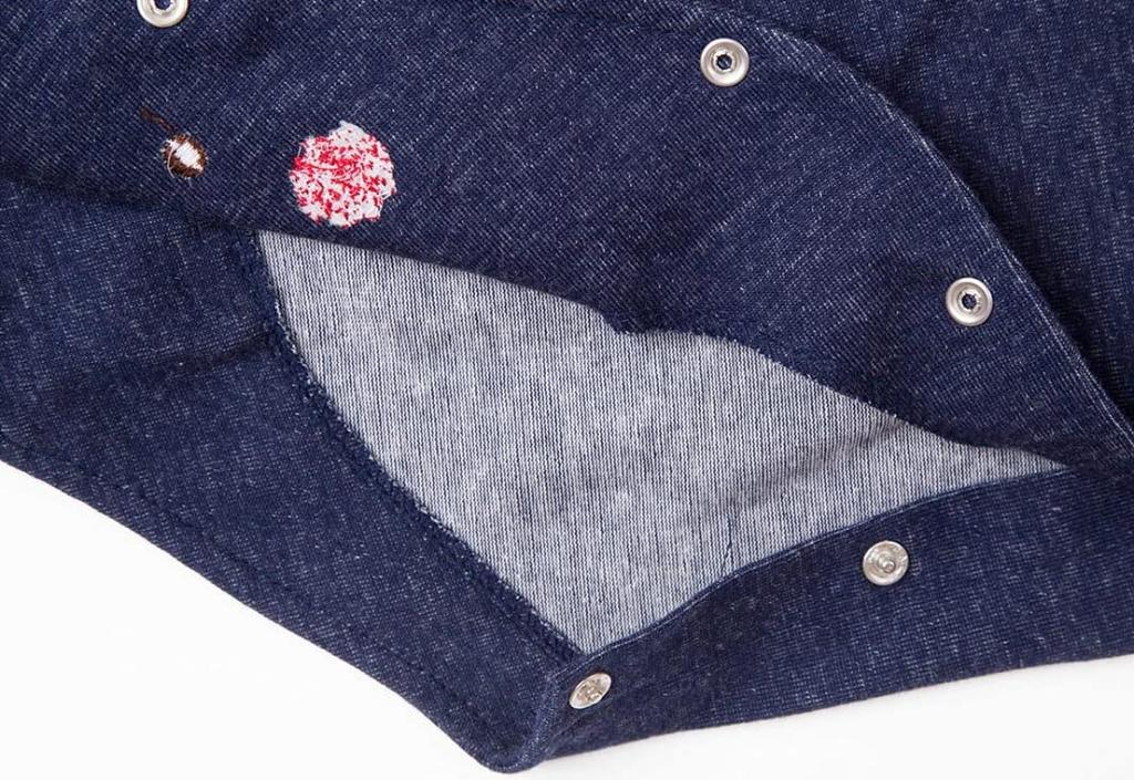 Meine kleine Made in Japan Baby Strick Denim Unterteile Strampler Overalls Bären Overalls Baumwollstrick Denim Schneider/Original "Denim Größe 80cm" 100%
