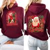 Dames Kerstmis Lichtgewicht Lange Mouwen Geprint Met Capuchon Pullover Sweatshirt