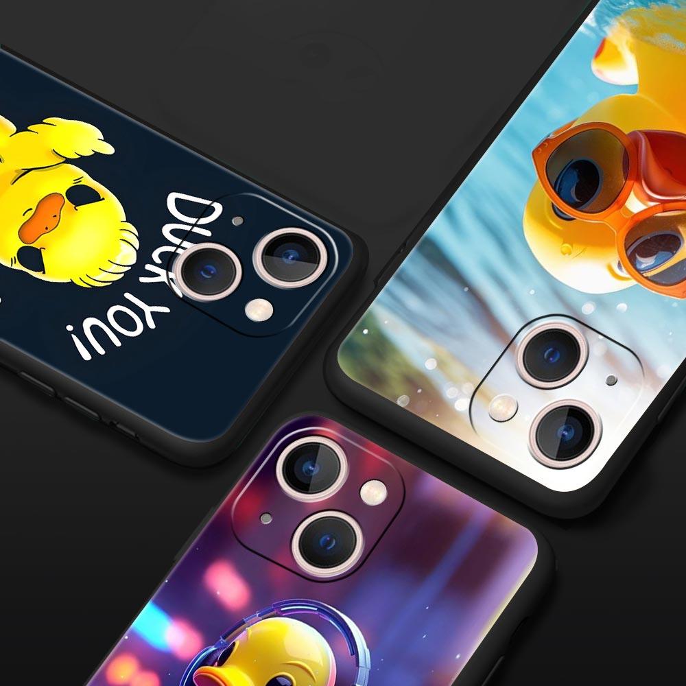 Cartoon Duck Phone Case Cover for iPhone 17 16 15 14 13 12 Pro Max 11 Pro Max 17 AIR Plus Shockproof Soft TPU Shell Fundas Capas
