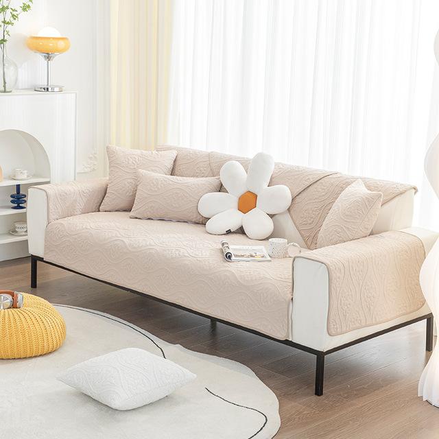 Cotton Sofa Cover Non -Slip Thickening Four Seasons Universal Living Room Sofa Cover Backrest Shield Dust Resist Full Cover