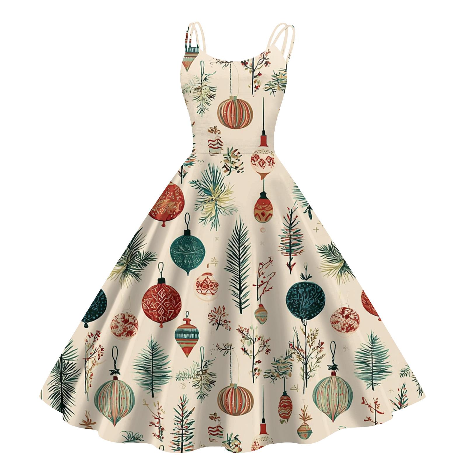 

Женское модное повседневное платье с рождественским принтом, сексуальное с открытыми плечами, в стиле панк, ретро L