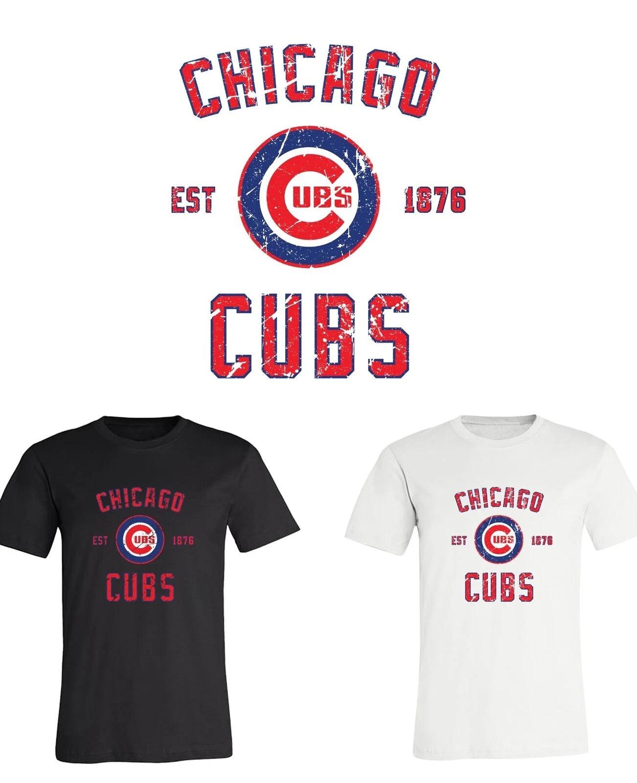 Chicago Cubs Est Distressed logo T-Shirt Sizes Youth-Adult 6XL FAST Ship! XL