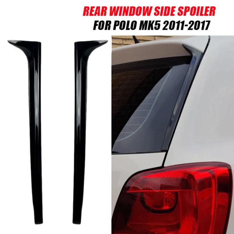 1 par glänsande svart bil bakruta sidospoiler för VW Polo MK5 6R 6C 2011-2017