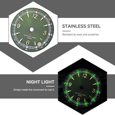 28.5mm Green Lume Case Mod Parts Sterile Arabic Pilot Alpinist Dial For Seiko Prospex Land NH35/36/4R/6R/7S Automatic Movement