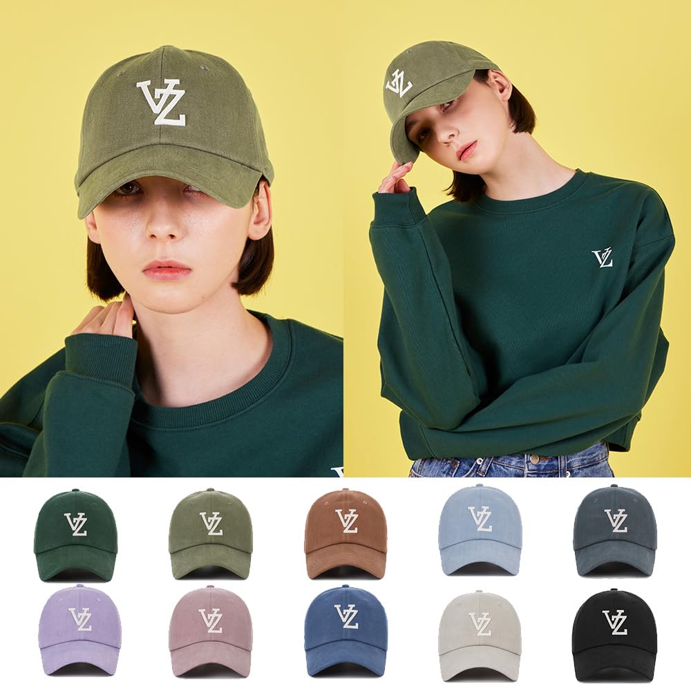 Monogram Applique Over Fit Washing Ball Cap Khaki [VARZAR]