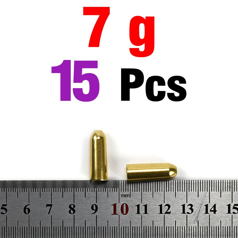 MNFT 15Pcs Brass Bullet Sinkers 1.8-10g Weights Texas Rig Carolina Rig Fishing Tackle Accessories for Bass Fishing
