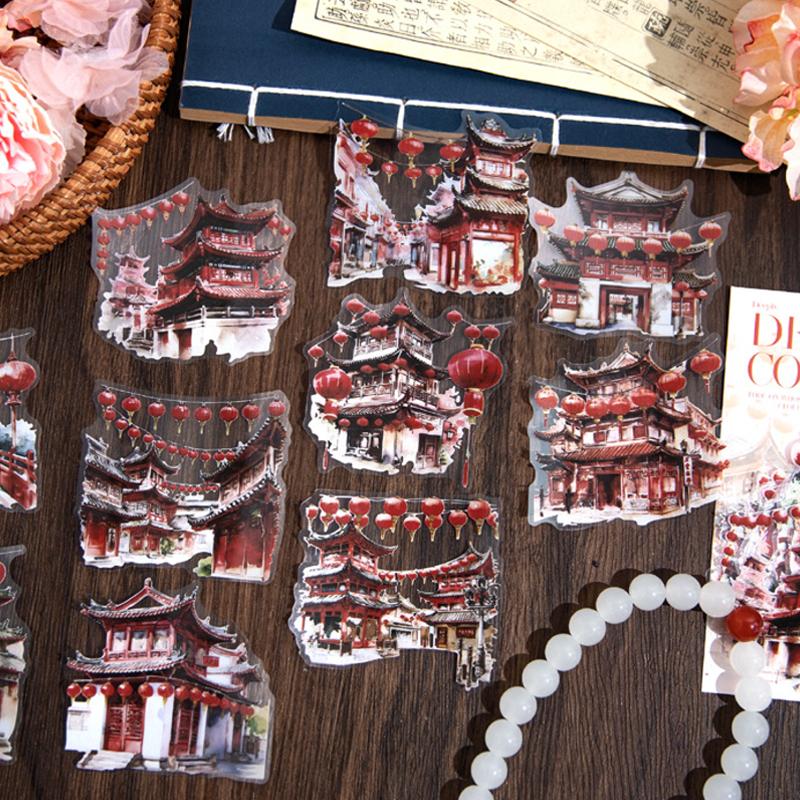 20Pcs/bag Stickers Garden Deep Series Landscape Pattern Making Phone Case Water Cup Sticker Album Diary Handmade Decoration