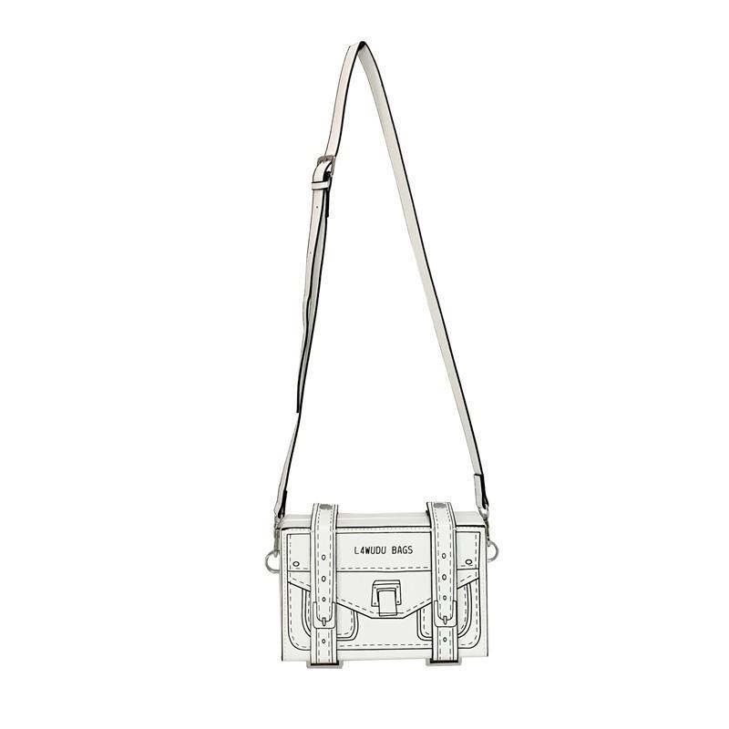 

Bags Internet Celebrity Personality Creativity Bag Women 2024 Popular Korean Style Trend All-match Retro Fashion Cross-body Box 19x12x6 белый