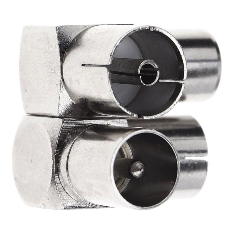 2Pieces 90 Degree TV Aerial Cable Connector RF Coaxial F Female Socket Right Angled To TV Male Plug Coaxial Connectors