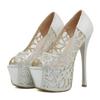 Fashion Sexy Peep Toe Rhinestone Thin High Heels Summer Women Pumps Party Stripper Shoes Elegant Women Wedding Banquet Platform Sandals
