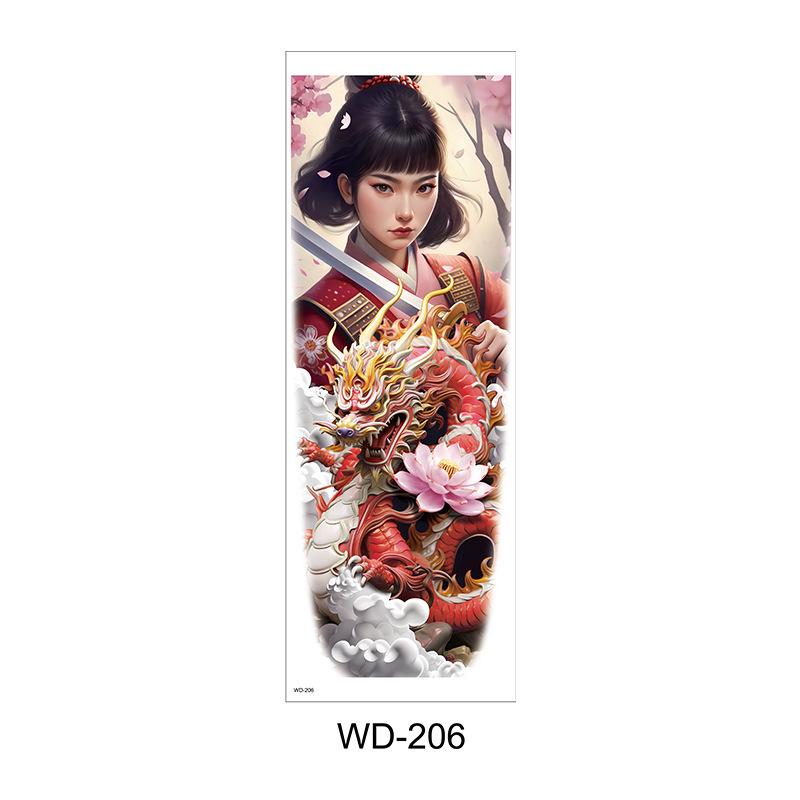 Long Flower Full Arm Waterproof Temporary Tattoo Stickers