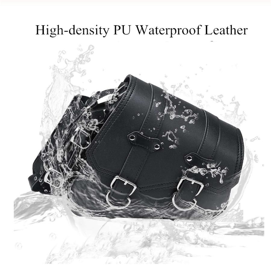 Pair Universal PU Leather Motorcycle Saddlebag Side Tool Luggage Bags Saddle Bags for Honda/Suzuki/Kawasaki/Yamaha With Cup Holder