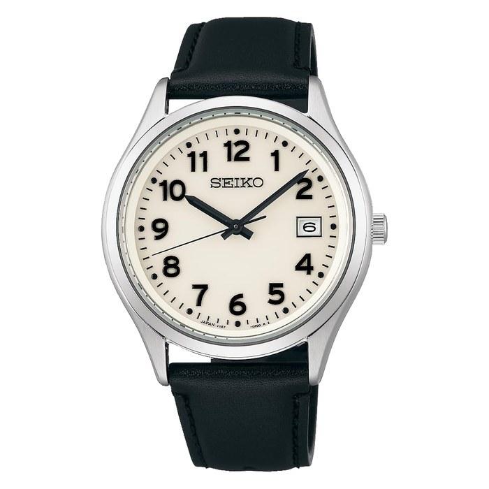 SEIKO SELECTION SBPX157 S Series Men s Watch – Solar, Date, Leather Band, Lumibrite Dial (Arabic Numerals), Stainless Steel, Pair Model