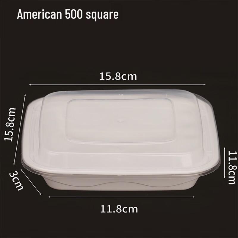 Disposable American-Style Square Plastic Food Containers with Lids