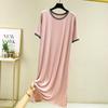 Long Loungewear Loose Solid Short Summer Long Ech.Apr Women's Pajamas, Fit, Color, Sleeves, Lightweight, Nightgown, Dress, Figure-Flattering (Pink,