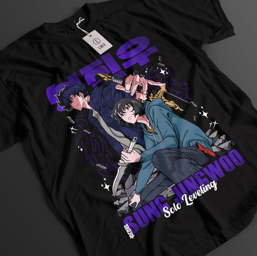 Solo Leveling Shirt Sung Jinwoo Tshirt Haein T-Shirt Beru Top Igris Anime Tee