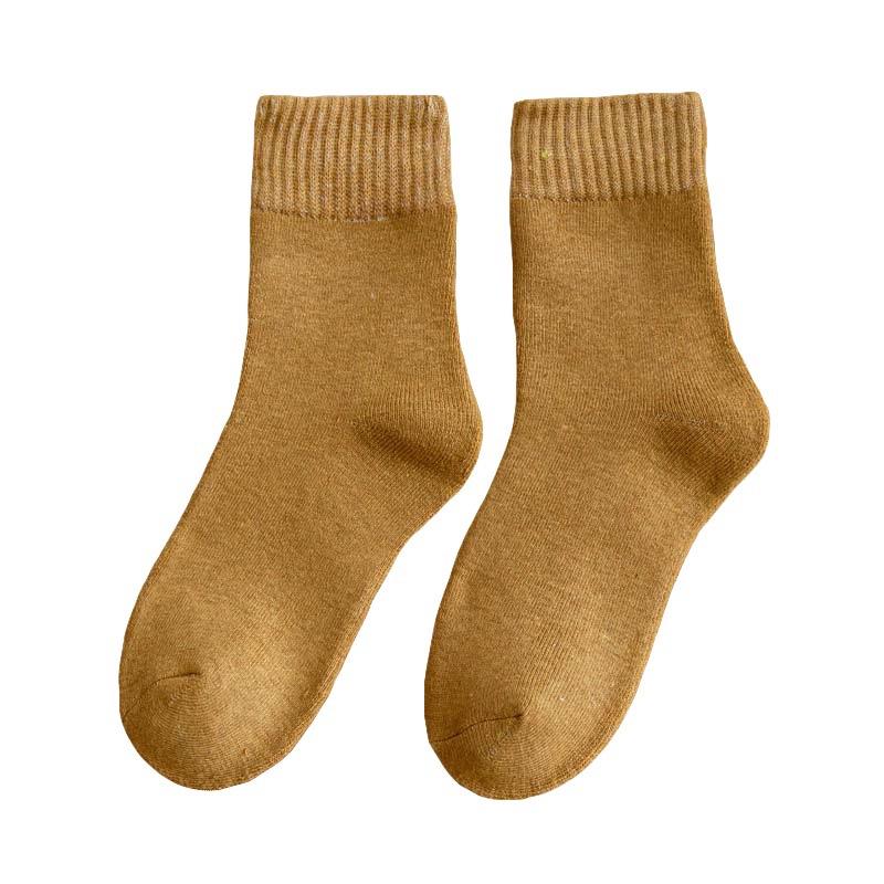 Warme Dicke Baumwollsocken: Damen Samt Wadenlange Frottee-Socken & Herren Schwarze Kniehohe Frottee-Socken