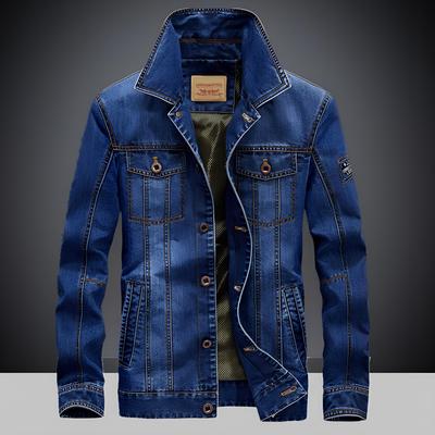 Jaqueta jeans de outono acolchoada de algodão, jaqueta masculina de lapela, jaqueta quente, jaqueta masculina solta, tamanho grande