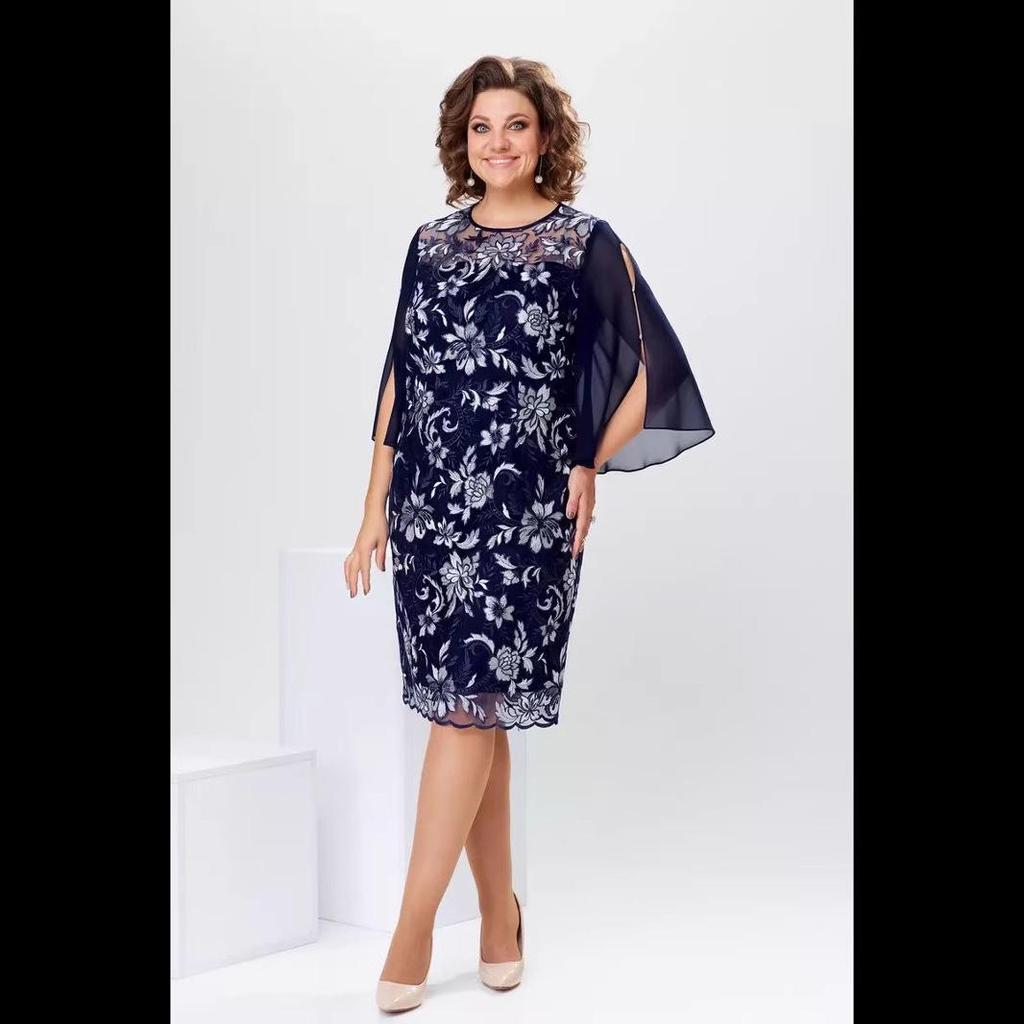 European & American Summer 2025 Round Neck Printed Dress