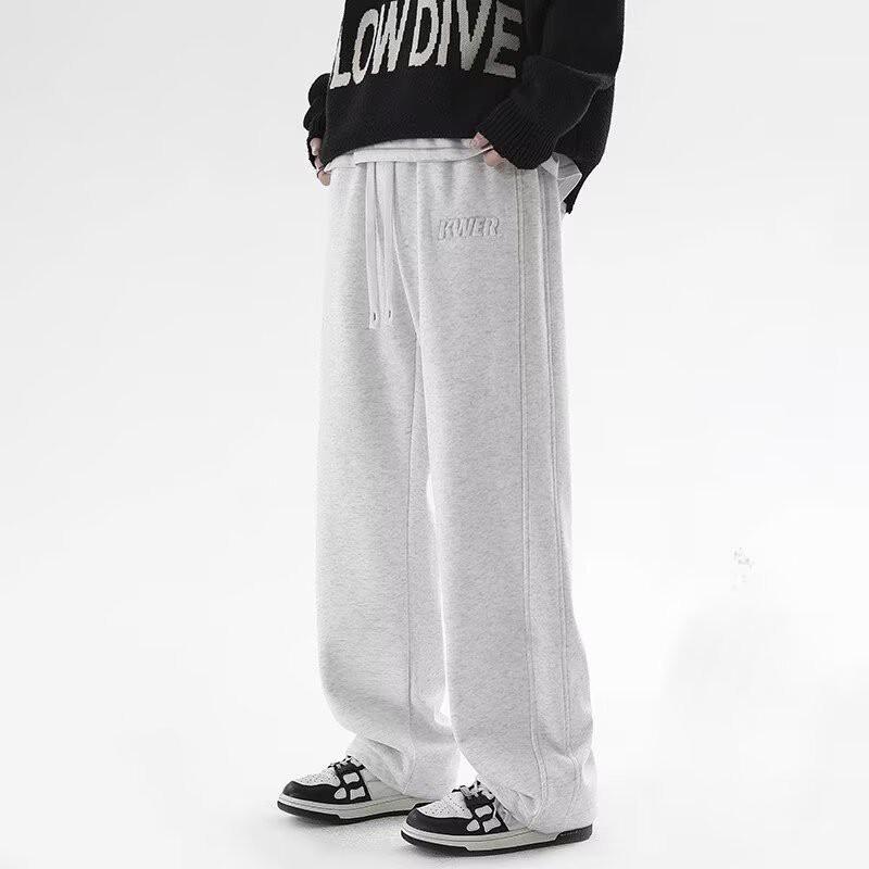 Mens Black Straight Leg - Winter Plus Size Fleece Lined Casual Sports Pants