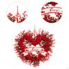 Valentine's Day Wreath Hanging Ornament Realistic Artificial Flowers Love Sign Heart Shaped