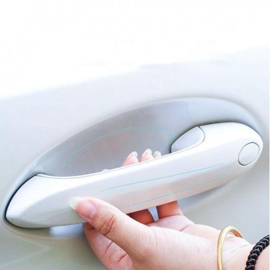 8Pcs Car Door Handle Bowl Sticker Protector Anti Scratch Transparent Film Cover
