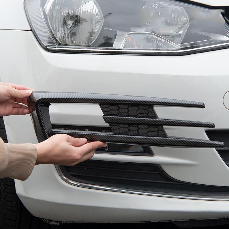 Pair Car Front Fog Light Grille Grill For VW Golf 7 MK7 GTI 2014 2015 2016 2017 Fog Lamp Lower Bumper Cover
