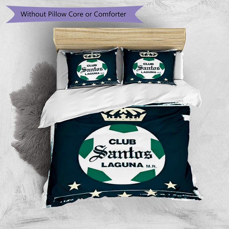 3pcs Duvet Cover Set (1*Duvet Cover + 2*Pillowcase, Without Core), Club Santos Laguna Print Bedding Set, Bedroom Decor, All‑Season, Birthday Gift