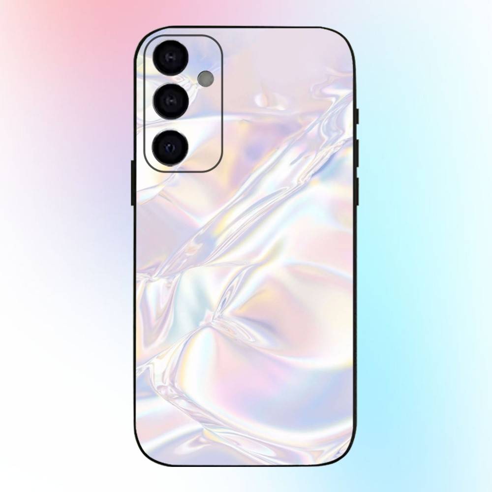 Rainbow Holographic Iridescence Phone Case For Samsung Galaxy A73,A72,A71,A70,A53,A52,A51,Others Soft Black Cover