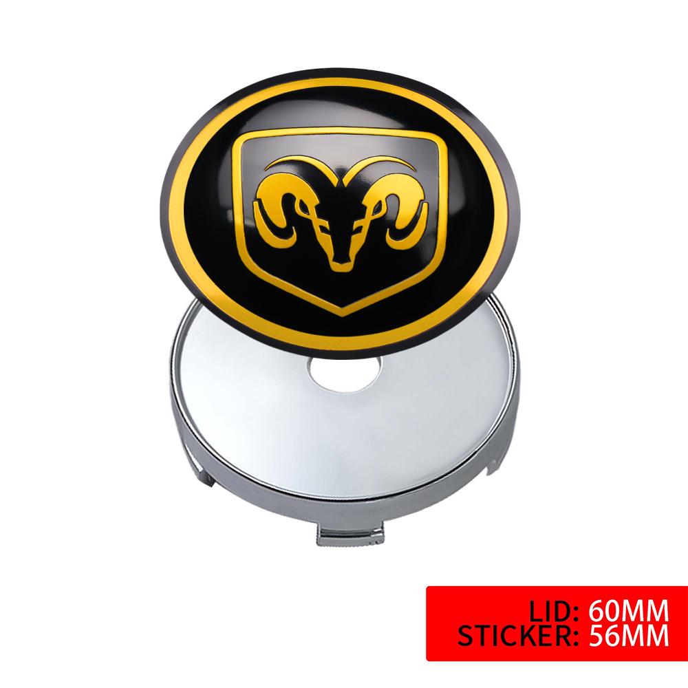 4PCS 56mm 60mm Car Wheel Center Cap Logo Hub Badge Rims Cover For Dodge Durango Dakota Neon Caliber SXT Nitro Ram1500 Avenger