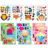 12sheet/set DIY Puzzle Sticker Cartoon Pattern Animal Ice Cream School Classroom Teaching Incentive Supplies Student Rewards TMZ