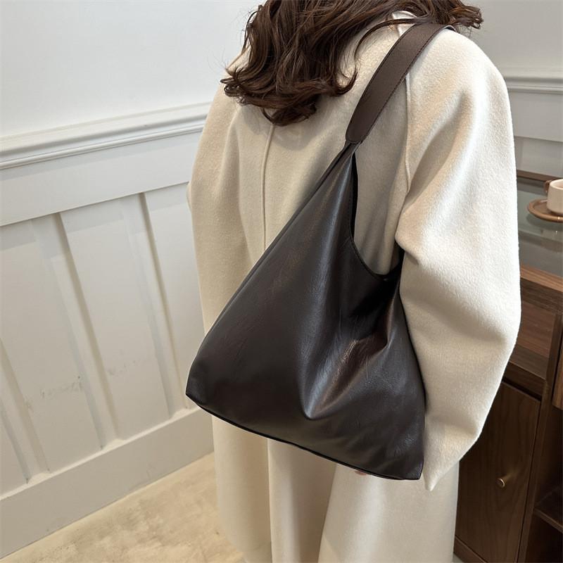 Stylish Retro Tote Shoulder Bag For Women In Black Brown And Coffee Colors