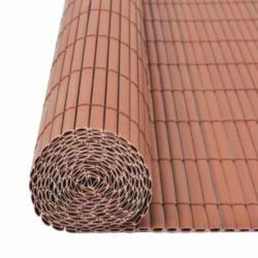 Double Sided Garden Fence 90 x 400 cm Brown