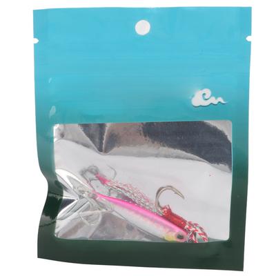 Artificial Bait Metal 3D Eyes Fishing Lure 2 Hooks with Feather Reusable Accessories 10gLaser Pink