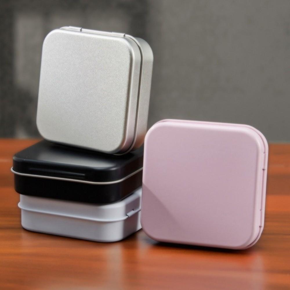 Eco-Friendly Candy Storage Box Square Shape Durable Flip Top Tin Box Metal Material Mini Sealed Jars for Home Organization