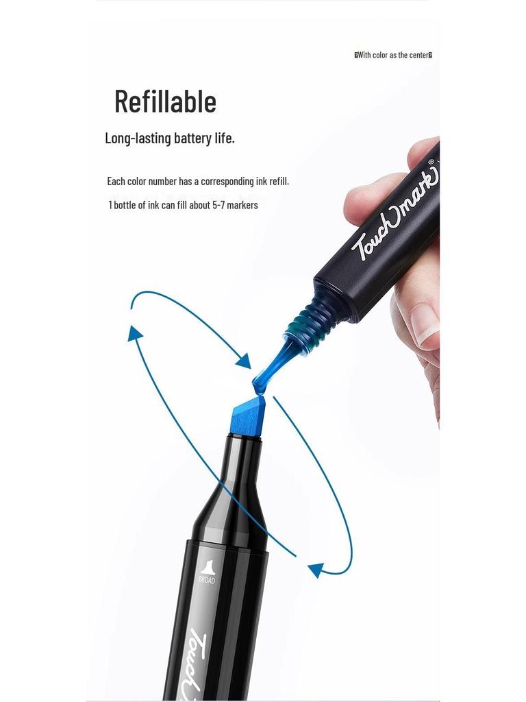 Touchmark 168-Color Alcohol-Based Marker Set with Durable Tips for Students