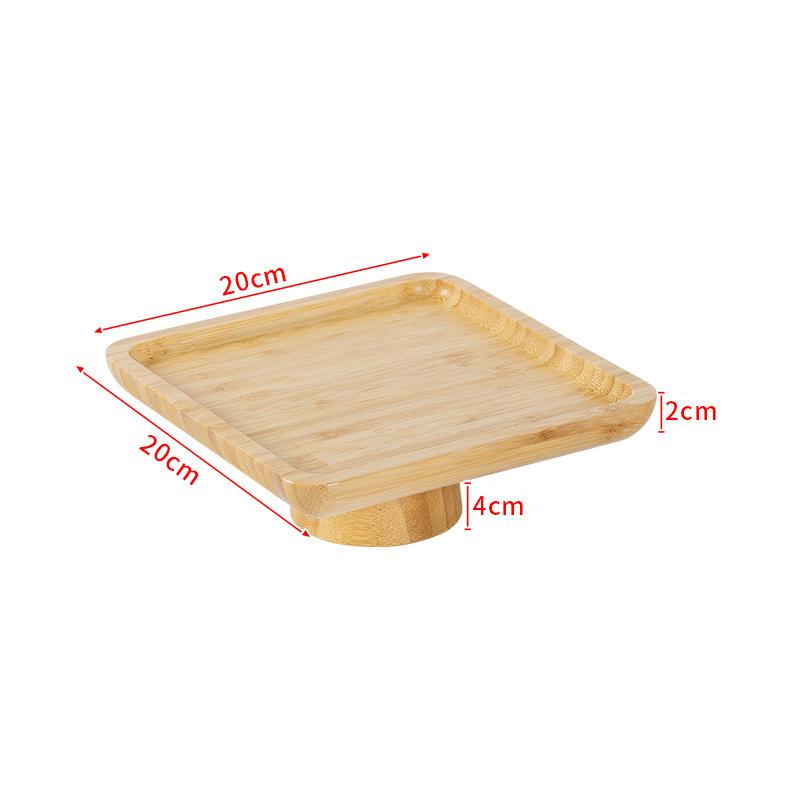 Bamboo Mini Tray Multi Style Storage Trays For Jewelry Photography Props Coaster Flower Pot Base Desktop Storage Supplies