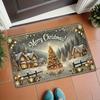 Merry Chirstmas Theme Anti-slip Doormat for Bathroom Chirstmas Tree Printed Carpets 3 Size Polyester Rug Entrance Mat Decorati