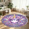 Wild Animals (491) Theme Round Crystal Velvet Rug Custom Name Text Personalized Floor Mat Home Decor Non Slip Crystal Carpet