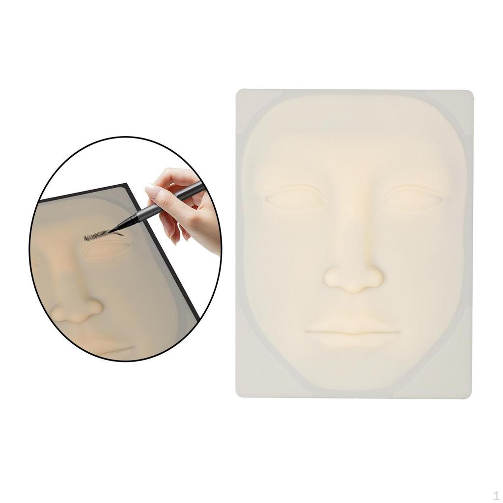 Multifunction 3D Silicone Eyebrow Lips Practice Simulation Skin Tool, Aid Training Board