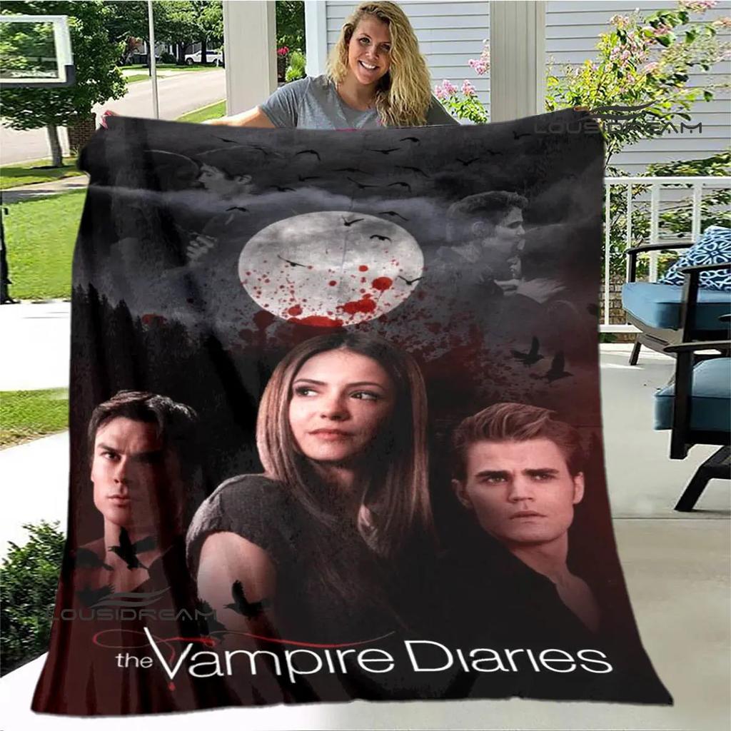 The Vampire Diaries Damon Salvatore Decken warme Flanelldecken Picknickdecke Heimreise Decke Bettwäsche Geburtstagsgeschenk